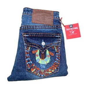 BNWT Vintage Embroidered True Religion Jeans Size 30 Relaxed Straight